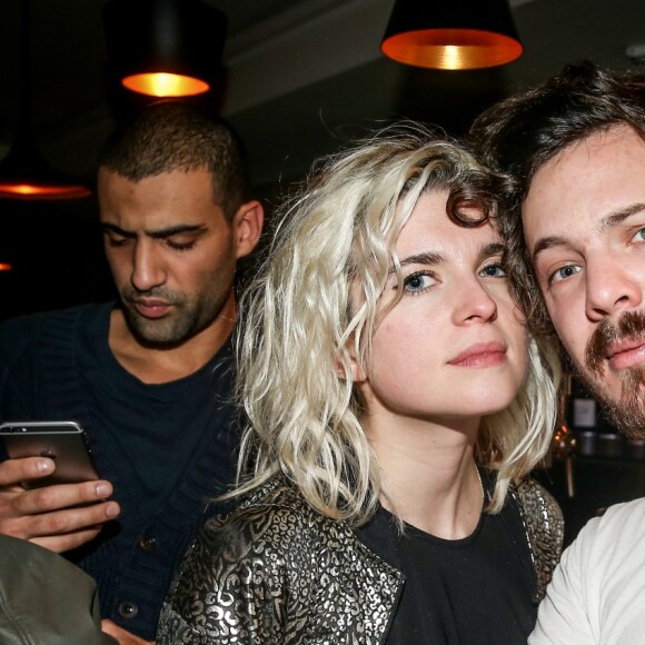 Exclusif - Cécile Cassel et le photographe Mathieu Cesar - Sonia Rolland fête ses 35 ans au restaurant "l'Atelier des Artistes" à Paris le 13 février 2016.