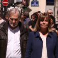 Jean-Jacques Debout et sa femme Chantal Goya - Obsèques du comédien et parolier Roger Dumas en l'église Saint-Roch à Paris le 7 juillet 2016.