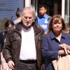 Jean-Jacques Debout et sa femme Chantal Goya - Obsèques du comédien et parolier Roger Dumas en l'église Saint-Roch à Paris le 7 juillet 2016.