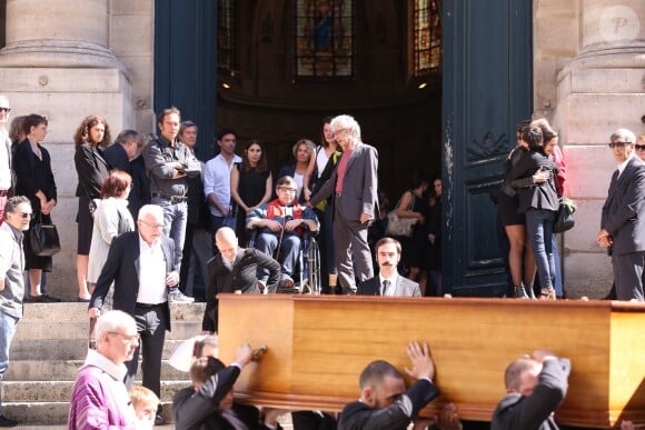 Obsèques du comédien parolier Roger Dumas en l'église Saint-Roch à Paris le 7 juillet 2016.