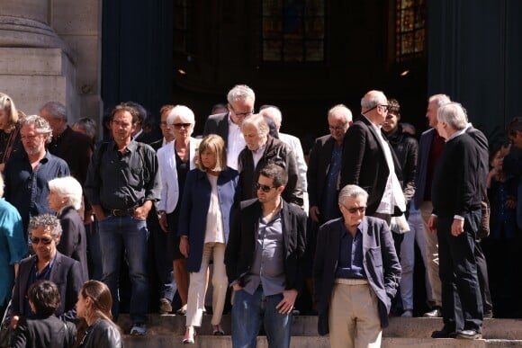 Chantal Goya, son mari Jean-Jacques Debout, Philippe Laudenbach - Obsèques du comédien et parolier Roger Dumas en l'église Saint-Roch à Paris le 7 juillet 2016.
