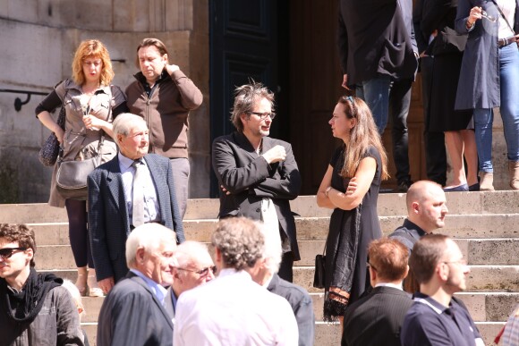 Obsèques du comédien parolier Roger Dumas en l'église Saint-Roch à Paris le 7 juillet 2016.