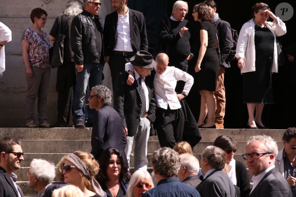 Obsèques du comédien parolier Roger Dumas en l'église Saint-Roch à Paris le 7 juillet 2016.