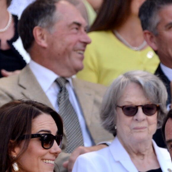 Kate Middleton, Duchesse de Cambridge, et Phillip Brook au tournoi de Wimbledon à Londres, le 7 juillet 2016