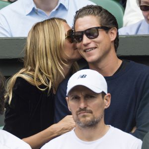 Heidi Klum et son compagnon Vito Schnabel dans les tribunes du tournoi de tennis de Wimbledon le 8 juillet 2016. © Ray Tang/London News Pictures via ZUMA Wire / Bestimage