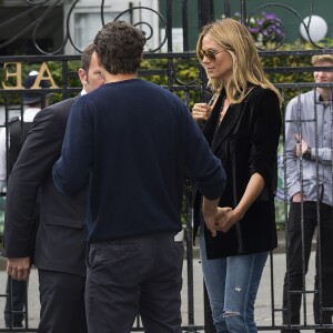 Heidi Klum et son compagnon Vito Schnabel dans les tribunes du tournoi de tennis de Wimbledon le 8 juillet 2016. © Ray Tang/London News Pictures via ZUMA Wire / Bestimage