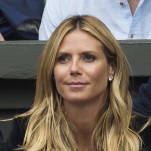 Heidi Klum et son compagnon Vito Schnabel dans les tribunes du tournoi de tennis de Wimbledon le 8 juillet 2016. © Ray Tang/London News Pictures via ZUMA Wire / Bestimage