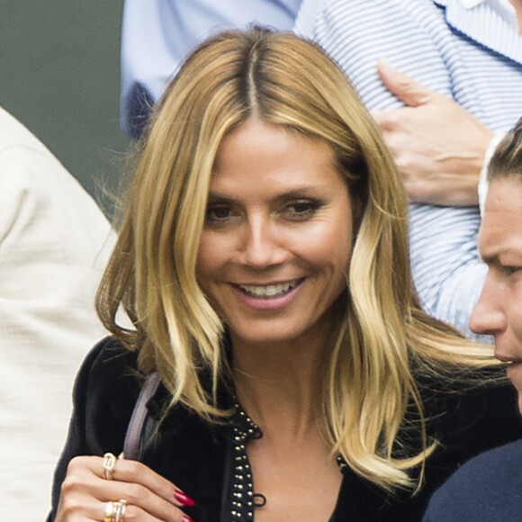 Heidi Klum et son compagnon Vito Schnabel dans les tribunes du tournoi de tennis de Wimbledon le 8 juillet 2016. © Ray Tang/London News Pictures via ZUMA Wire / Bestimage