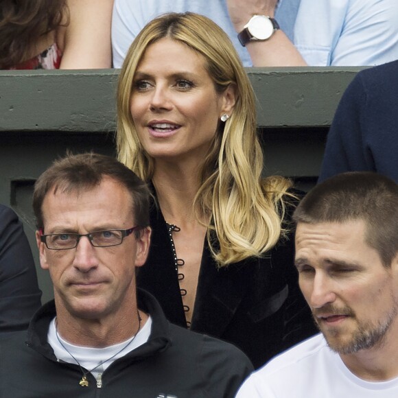 Heidi Klum et son compagnon Vito Schnabel dans les tribunes du tournoi de tennis de Wimbledon le 8 juillet 2016. © Ray Tang/London News Pictures via ZUMA Wire / Bestimage