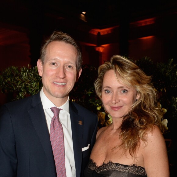 Exclusif - Gérald Krischek et Julie Ferrier - People à la soirée brésilienne pour l'inauguration du "Brasilian Patio" à l'hôtel Prince de Galles à Paris. Le 29 juin 2016 © Rachid Bellak / Bestimage