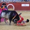 Le torero Victor Barrio encorné par un taureau à Aragon, le 9 juillet 2016.