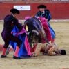 Le torero Victor Barrio, 29 ans, encorné par un taureau à Teruel, Aragon, le 9 juillet 2016.