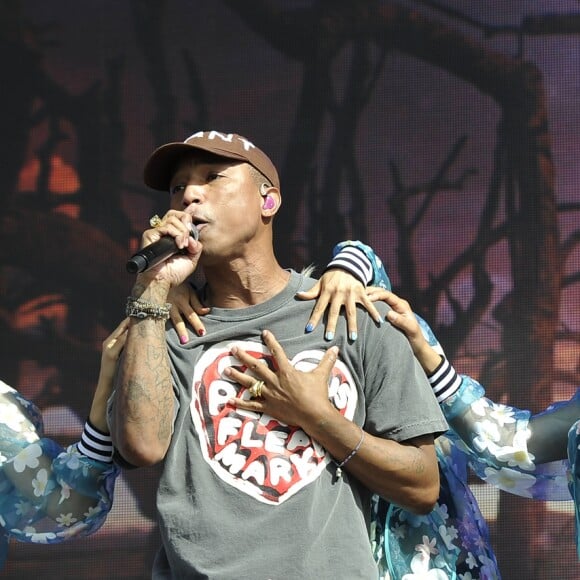 Concert de Pharrell Williams lors du festival de musique le "British Summertime" à Londres le 10 juillet 2016.