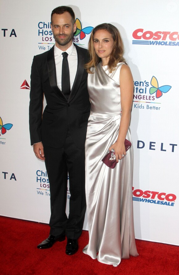 Natalie Portman (habillée en Dior) et son mari Benjamin Millepied - Gala "Noche De Ninos" organisé par l'hôpital des enfants de Los Angeles, le 11 octobre 2014.