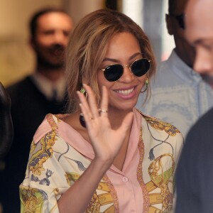 Beyoncé au magasin Roberto Cavalli à Milan, le 18 juillet 2016.