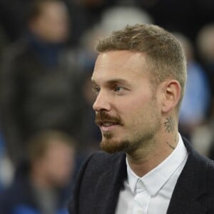 Le chanteur M.Pokora (Matt Pokora) - People dans les tribunes lors du match Marseille-PSG, PSG remporte le match 2 à 1, à Marseille le 7 février 2016. © Eric Etten/Bestimage