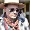 Johnny Depp sort du Grand Hôtel à Stockholm, le 31 mai 2016, où il a joué avec son groupe Hollywood Vampires, la veille.