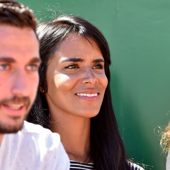 La chanteuse Shy'm était présente au Monte Carlo Country Club à Roquebrune Cap Martin le 14 avril 2016 pour soutenir son compagnon le tennisman français Benoît Paire