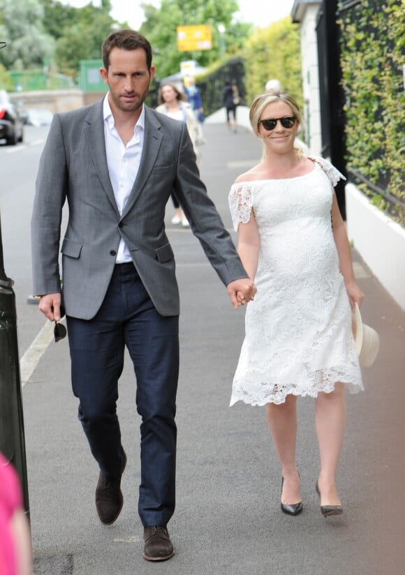 Ben Ainslie et sa femme Georgie Thompson à Wimbledon le 10 juillet 2016. Une dizaine de jours plus tard, Georgie accouchait de leur premier enfant, Bellatrix.