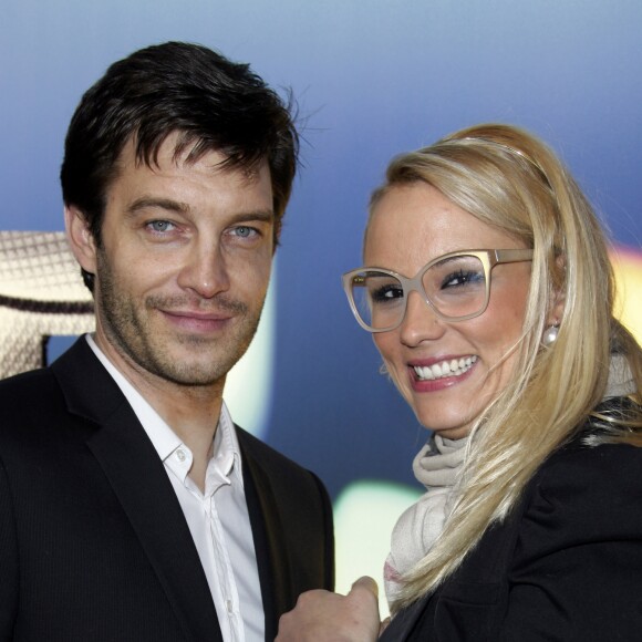 Elodie Gossuin et son mari Bertrand Lacherie au Diner du BMWi Borne Electric Tour in Paris. Le 3 avril 2013