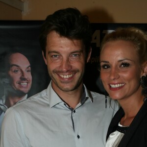 Elodie Gossuin et son mari Bertrand Lacherie à la Première du spectacle de Jarry "Atypique" à Paris. Le 2 octobre 2014