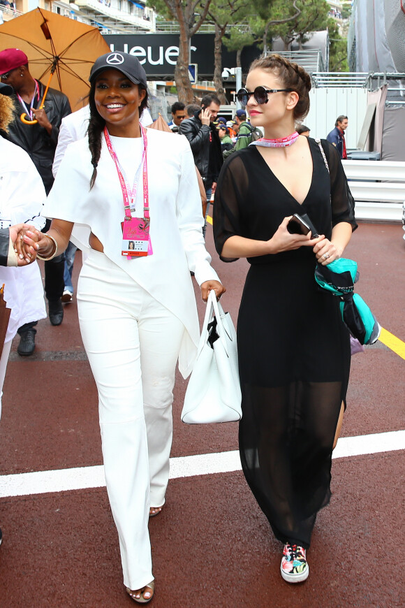 Barbara Palvin et Gabrielle Union au 74ème Grand Prix de Formule 1 de Monaco, le 29 mai 2016.