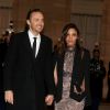 Le DJ David Guetta et sa compagne Jessica Ledon arrivent au dîner d'état donné en l'honneur du président cubain Raul Castro au palais de l'Elysée à Paris, le 1er février 2016.