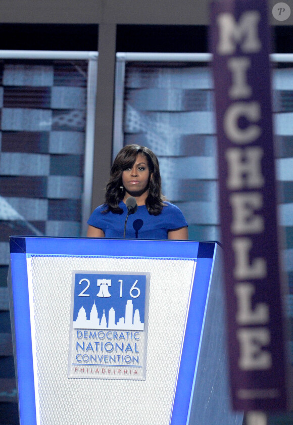 Michelle Obama  au Premier jour de la Convention Nationale Démocrate à Philadelphie. Le 25 juillet 2016