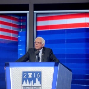 Bernie Sanders au Premier jour de la Convention Nationale Démocrate à Philadelphie. Le 25 juillet 2016