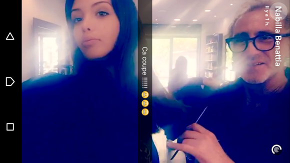 Nabilla Benattia dévoile sa nouvelle coupe de cheveux, sur Snapchat, mercredi 27 juillet 2016