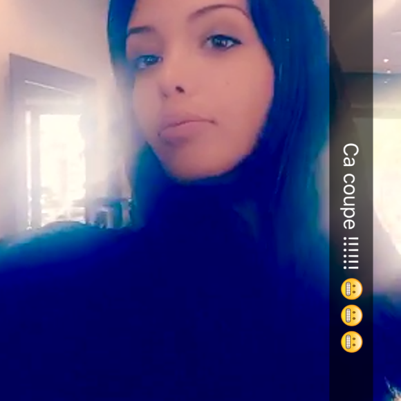 Nabilla Benattia dévoile sa nouvelle coupe de cheveux, sur Snapchat, mercredi 27 juillet 2016