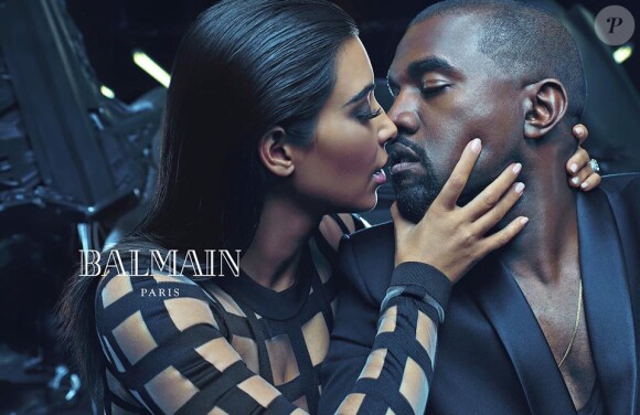 Kanye West et Kim Kardashian - Campagne Balmain Homme, printemps-été 2015. Photo par Mario Sorrenti.