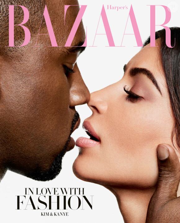 Kanye West et Kim Kardashian en couverture du magazine Harper's Bazaar. Numéro de septembre 2016.