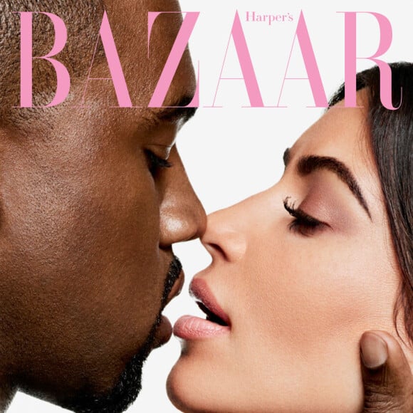 Kanye West et Kim Kardashian en couverture du magazine Harper's Bazaar. Numéro de septembre 2016.