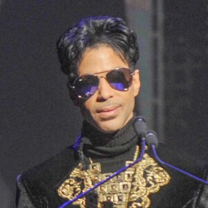 Rétro - Le chanteur Prince annonce sa nouvelle tournée ''Welcome 2 America'' lors d'une conférence au Apollo Theater à New York le 14 octobre 2010.