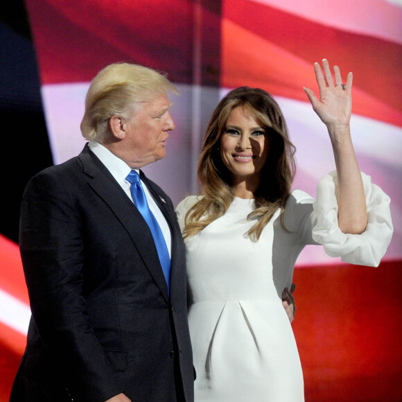 Donald Trump et sa femme Melania Trump lors du 1er jour de la convention républicaine à Cleveland, le 18 juillet 2016