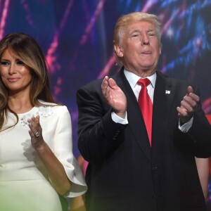 Melania Trump et Donald Trump lors du dernier jour de la Convention des Républicains à Cleveland, le 21 juillet 2016