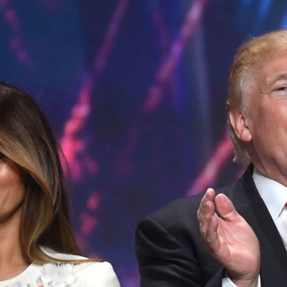 Melania Trump et Donald Trump lors du dernier jour de la Convention des Républicains à Cleveland, le 21 juillet 2016