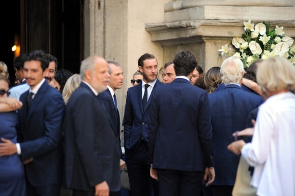 Pierre Casiraghi au sein du cortège aux obsèques de Marta Marzotto en l'église Sant'Angelo à Milan le 1er août 2016