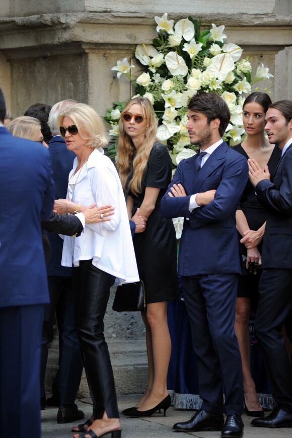 Beatrice Borromeo aux obsèques de sa mamie Marta Marzotto en l'église Sant'Angelo à Milan le 1er août 2016