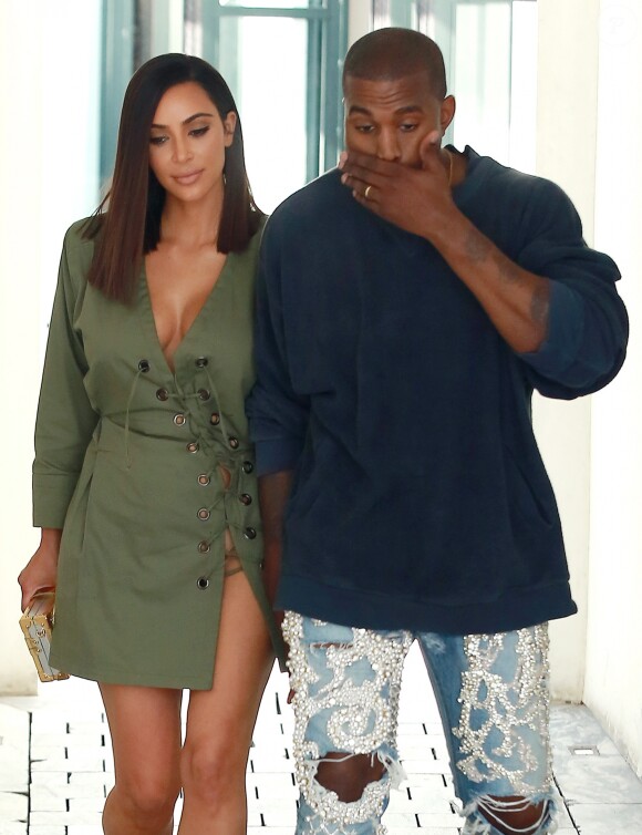 Kim Kardashian et son mari Kanye West sont allés déjeuner au restaurant Ysabel à West Hollywood, le 31 juillet 2016