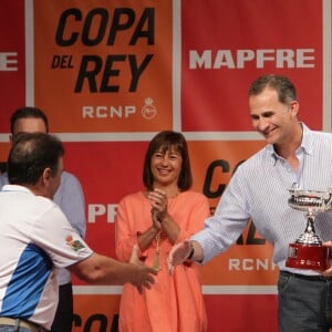 Le roi Felipe VI d'Espagne présidait la cérémonie de clôture de la 35e Copa del Rey MAPFRE, le 6 août 2016 à Palma de Majorque.