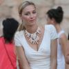 Exclusif - Beatrice Borromeo, sublime, lors de la soirée de clôture de la 35e Copa del Rey Mapfre à Palma de Majorque, qui a vu son mari Pierre Casiraghi et l'équipage de Malizia recevoir le trophée dans la catégorie propriétaire-armateur.