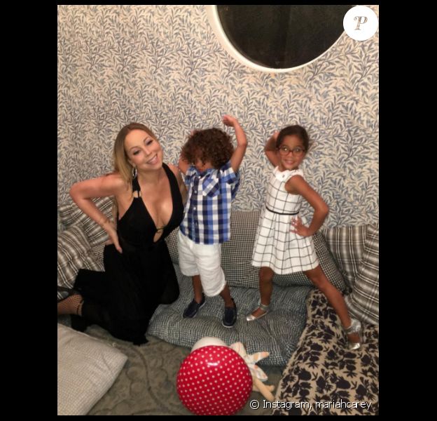 Mariah Carey et ses enfants Monroe et Morrocan au restaurant Au Fudge, l'établissement kid-friendly de Jessica Biel. Photo publiée sur Instagram, le 8 août 2016