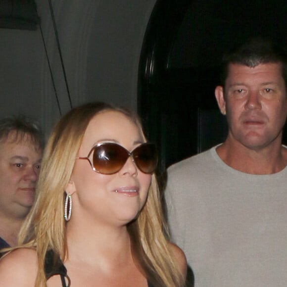 Exclusif - Mariah Carey et James Packer quittent le restaurant Craig à West Hollywood le 7 août 2016. © CPA /Bestimage