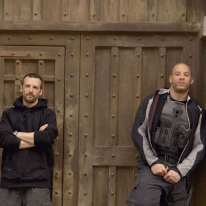 Mathieu Kassovitz et Vin Diesel sur le tournage du film "Babylon A.D." en 2008