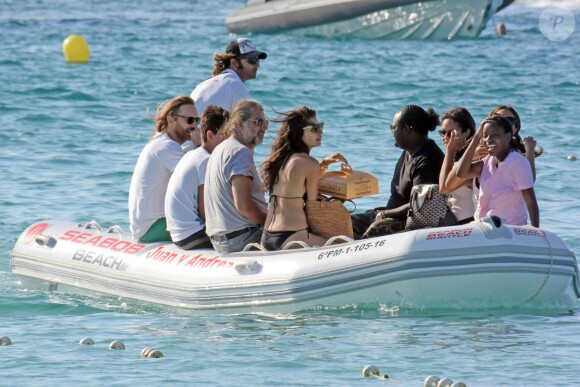 Exclusif - David Guetta et sa compagne Jessica Ledon en vacances à Ibiza, le 28 juillet 2016