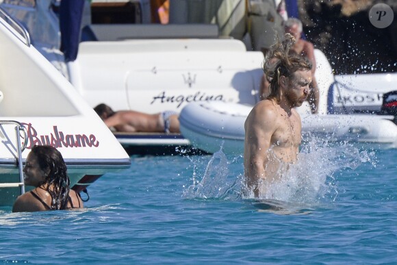 Exclusif - David Guetta et sa compagne Jessica Ledon en vacances à Ibiza, le 28 juillet 2016