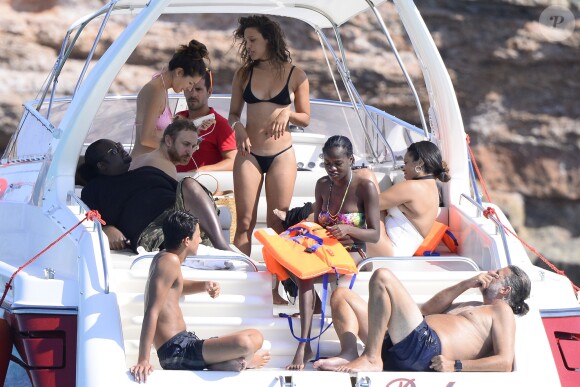 Exclusif - David Guetta et sa compagne Jessica Ledon en vacances à Ibiza, le 28 juillet 2016