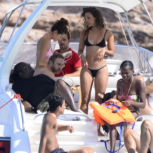 Exclusif - David Guetta et sa compagne Jessica Ledon en vacances à Ibiza, le 28 juillet 2016